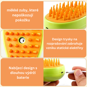 Parní kartáč pro zvířata 3 v 1