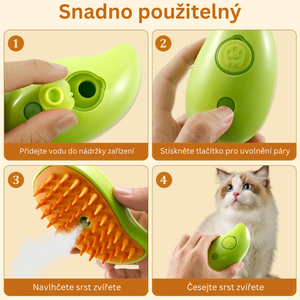 Parní kartáč pro zvířata 3 v 1