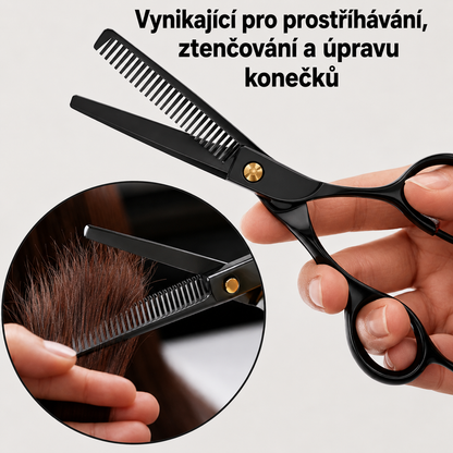 Profesionální stříhací a efilační nůžky - sada 11 kusů