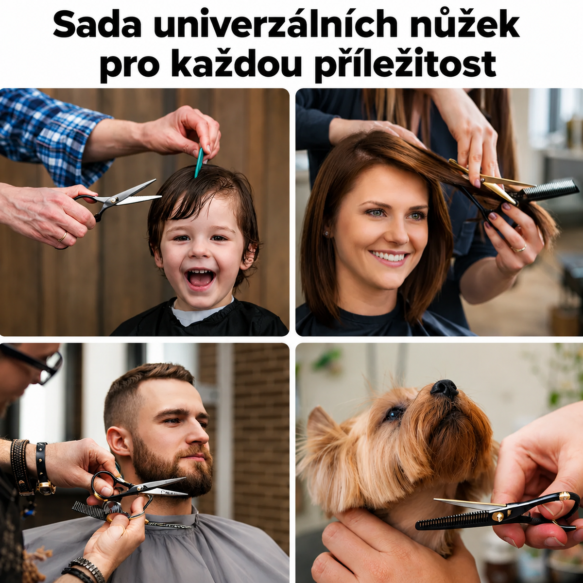 Profesionální stříhací a efilační nůžky - sada 11 kusů