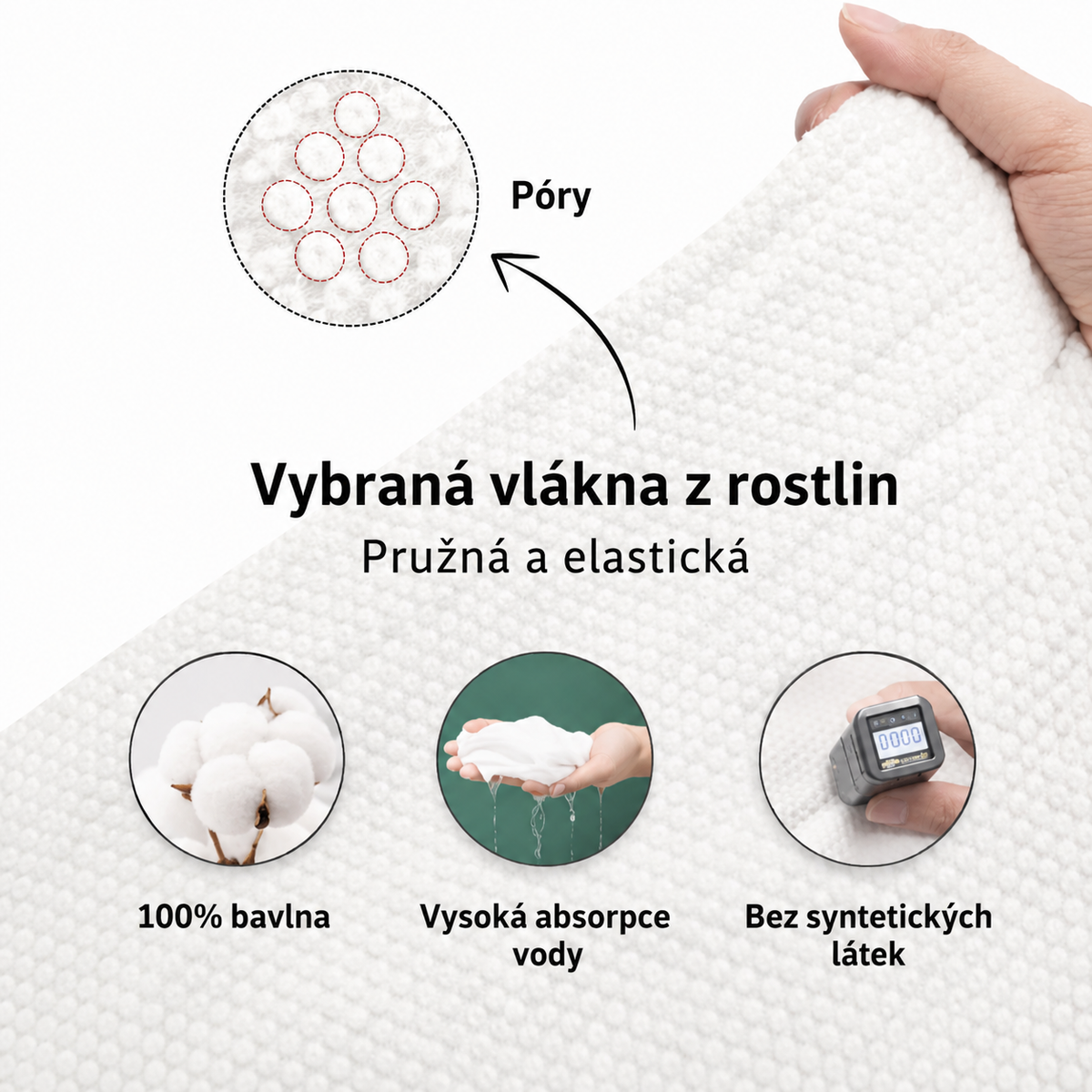 Sada 5 bobtnajících velkých ručníků
