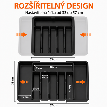 Rozšiřitelný organizér na příbory