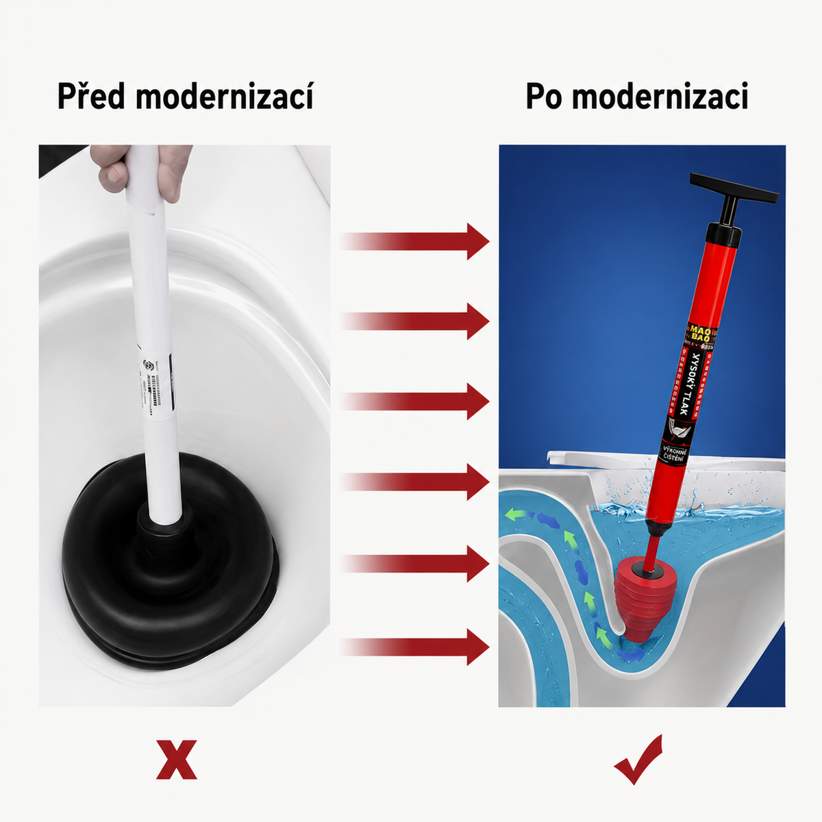 Pumpa na čištění WC a odpadů