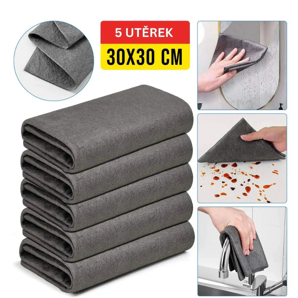 Magická utěrka z mikrovlákna – 5 kusů