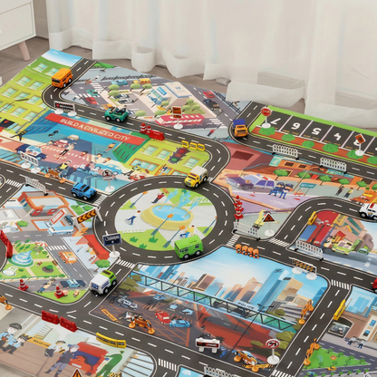 Hrací podložka s městskou tématikou