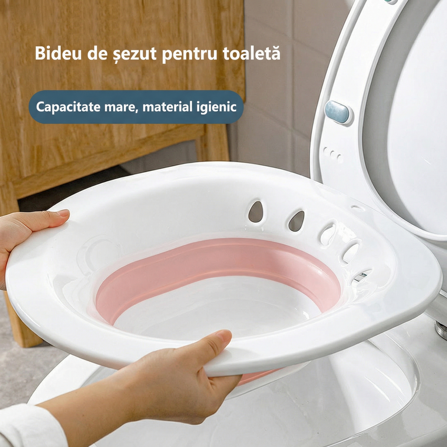 Dámská toaletní pomůcka pro hygienu a asistenci pro seniory